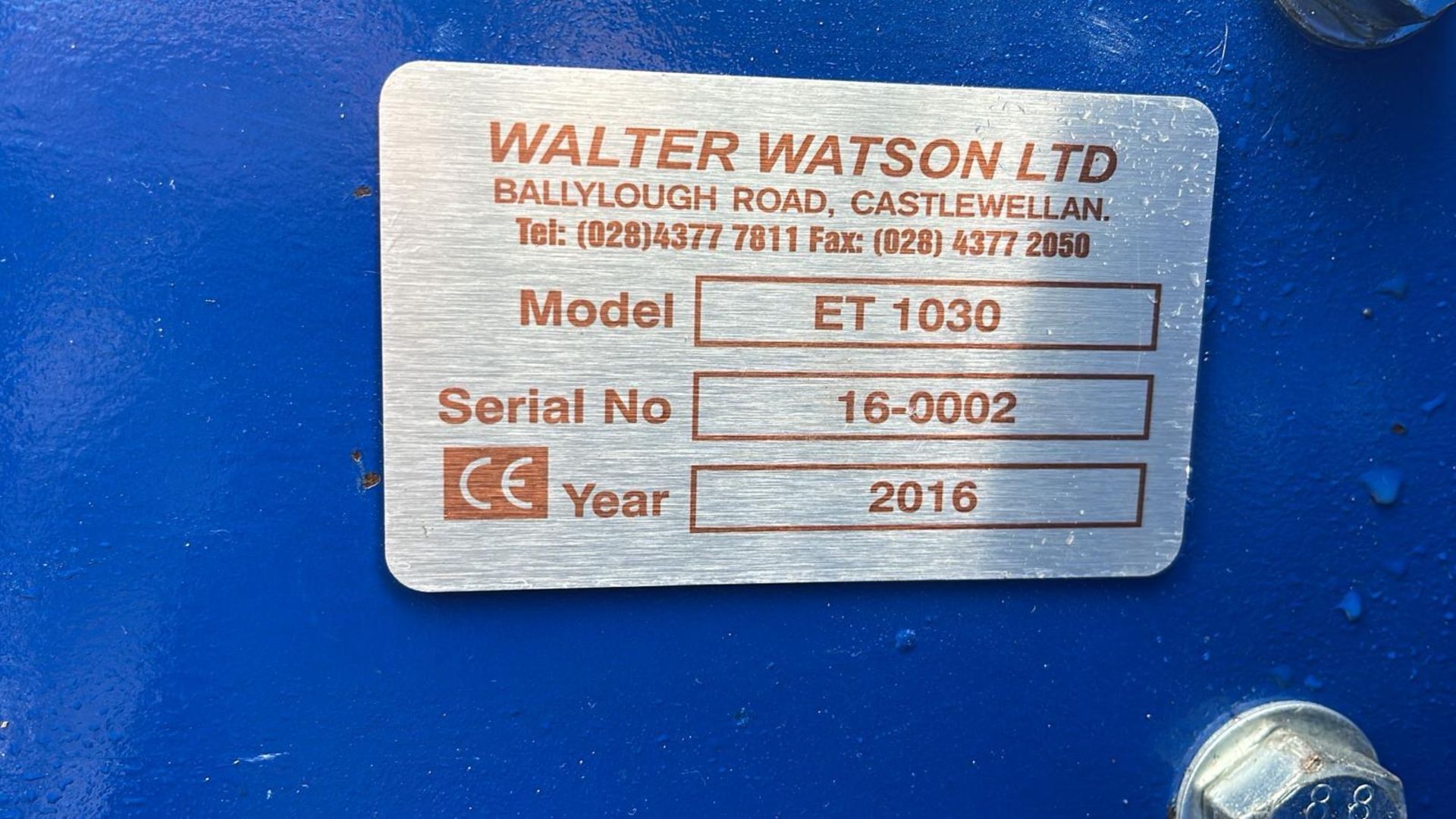 2016 WATSON ET1030 WATER BALLAST MOUNTED 10' LAND ROLLER SERIAL NUMBER 16-0002 + VAT - Bild 13 aus 15