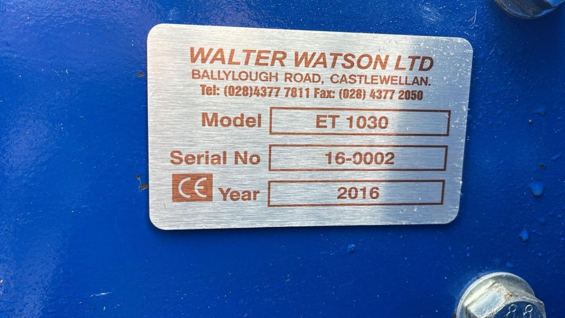 2016 WATSON ET1030 WATER BALLAST MOUNTED 10' LAND ROLLER SERIAL NUMBER 16-0002 + VAT - Bild 12 aus 15