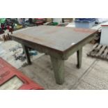 VERY HEAVY CAST STEEL BENCH WITH 1 1/2 THICK TOP (HARD TO FIND) + VAT
