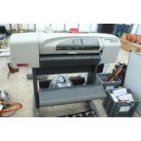 WIDE FORMAT HP DESIGNJET 500 PRINTER WITH UPGRADED RAM NEW INK WAS TANK AND 9 CARTRIDGES, PAPER