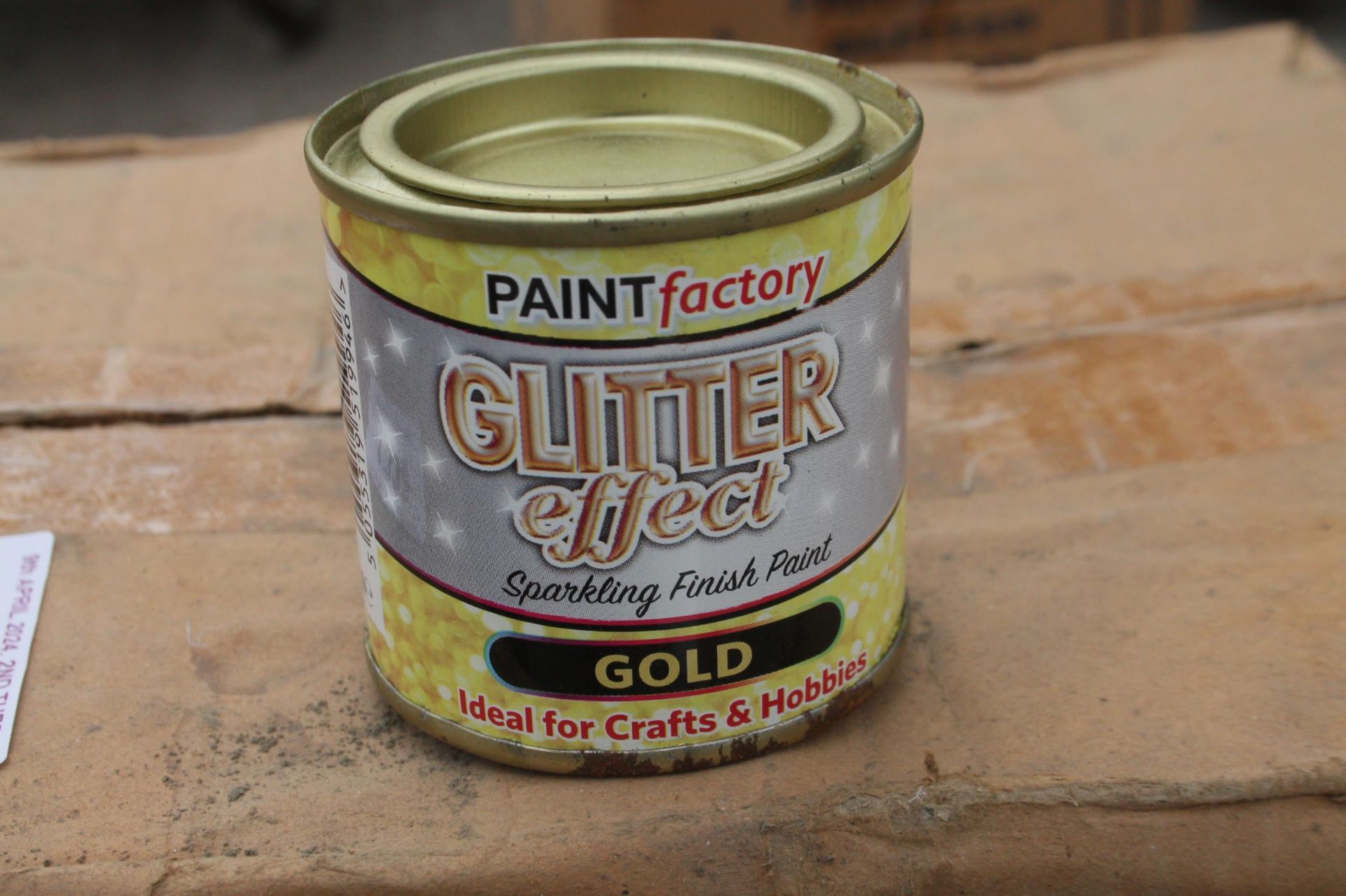 48 NEW TINS OF GOLD GLITTER PAINT NO VAT - Bild 2 aus 2