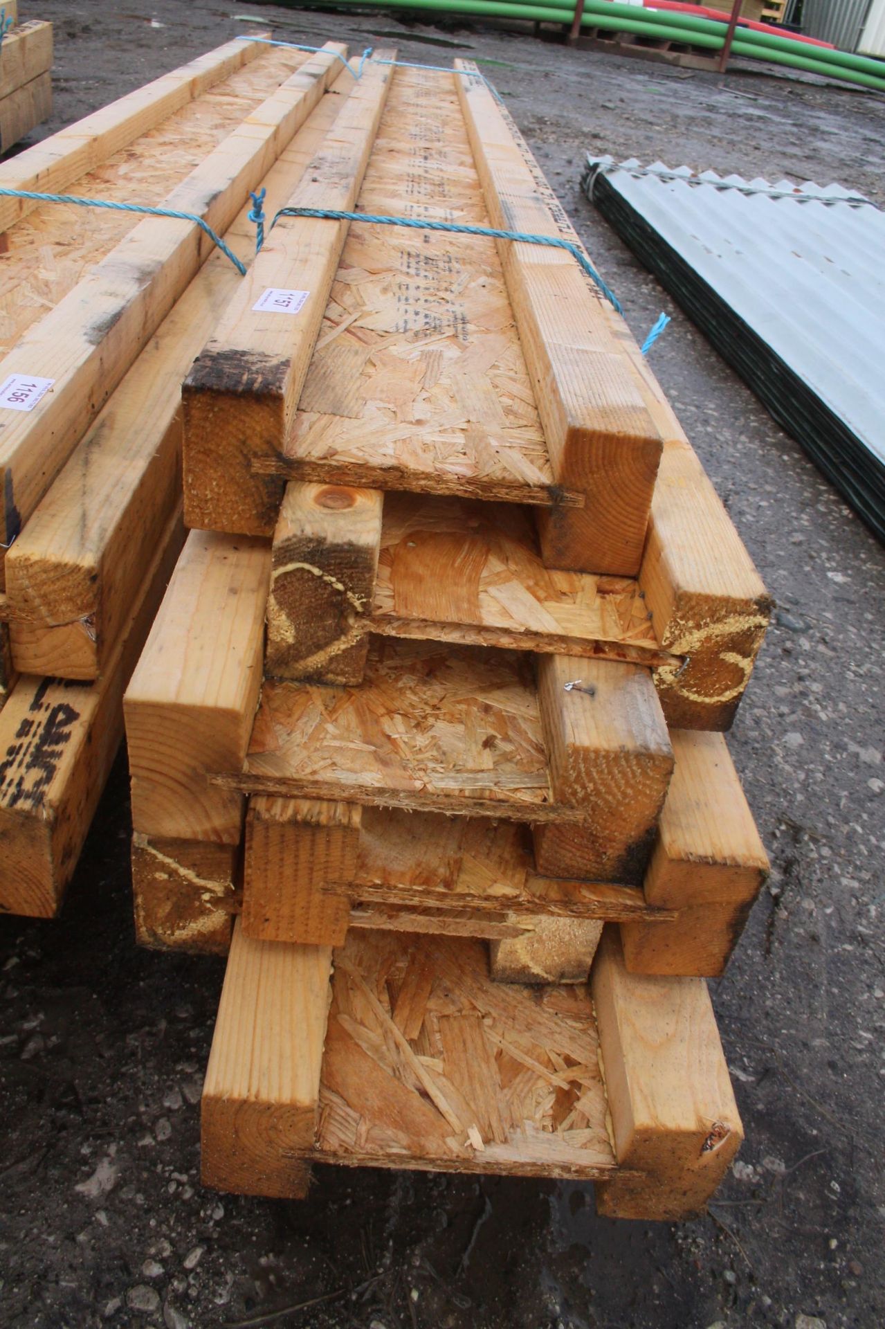 6 WOODEN BEAMS FROM 7 FT + VAT