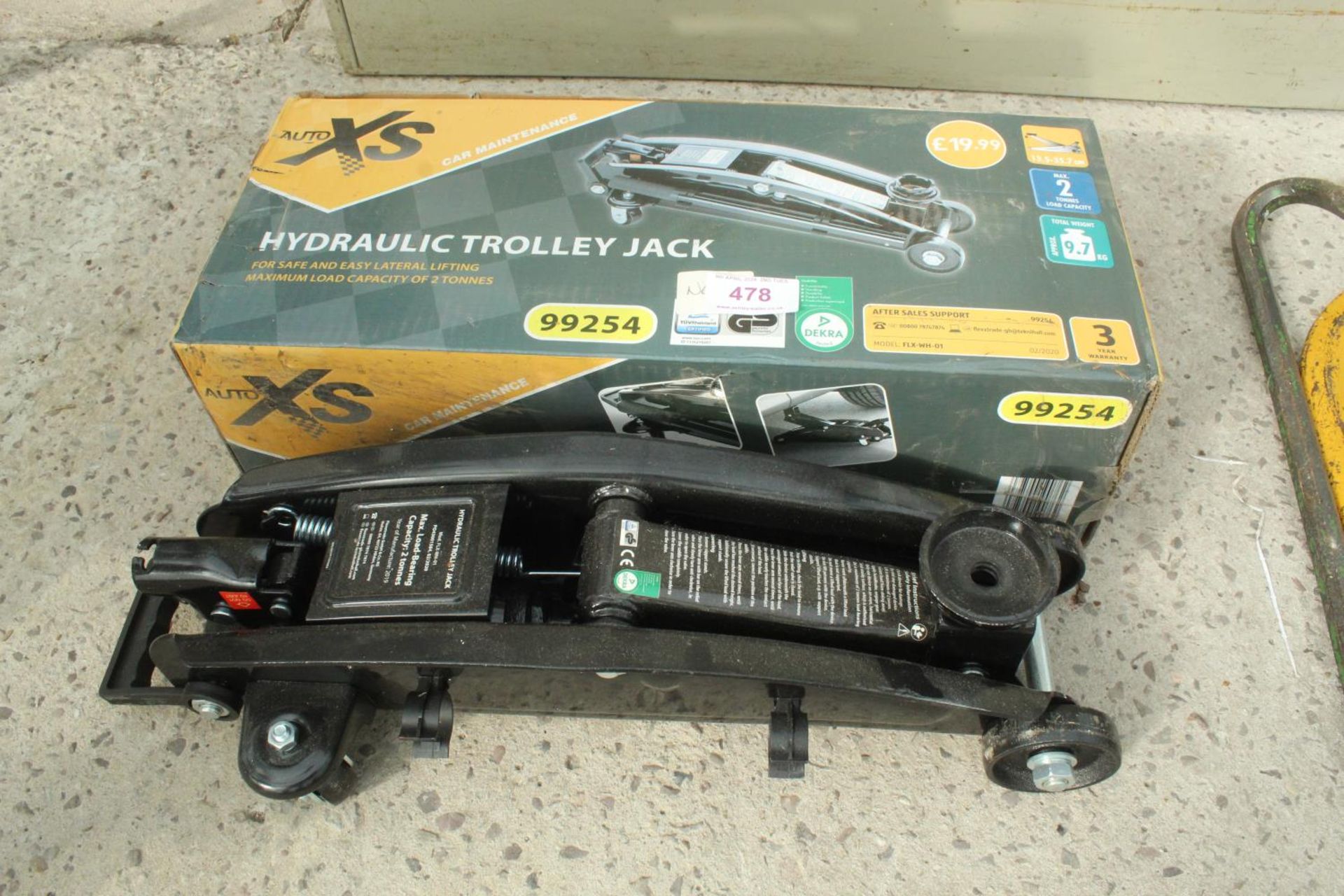 TWO HYDRAULIC TROLLEY JACKS, ONE AS NEW IN THE BOX NO VAT