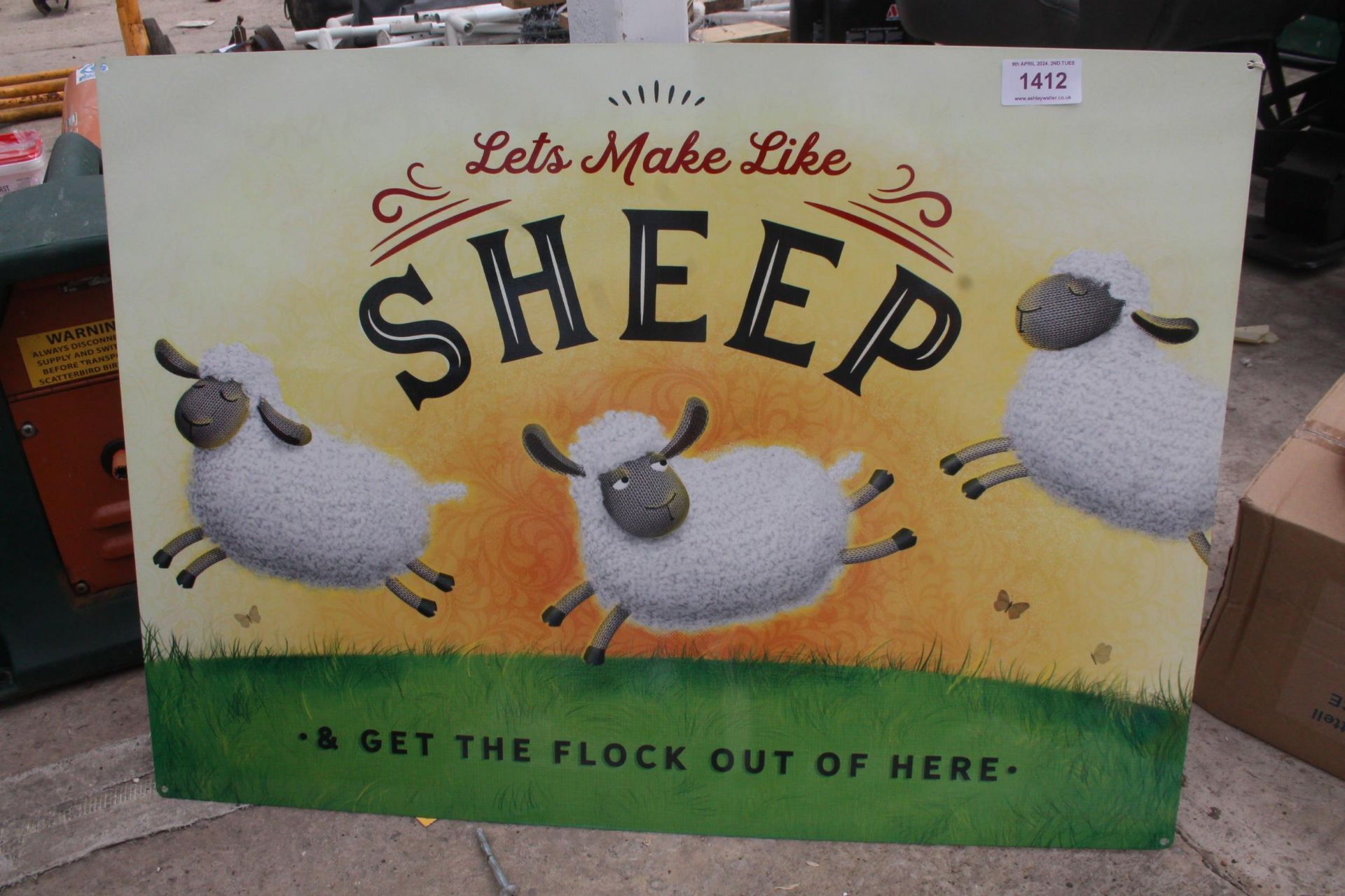 NEW SHEEP SIGN NO VAT