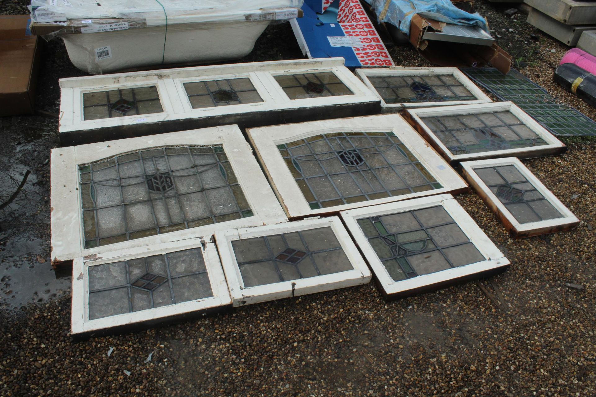 10 STAINED GLASS WINDOWS + VAT