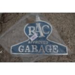 NEW ALUMINIUM RAC APPROVED GARAGE SIGN NO VAT