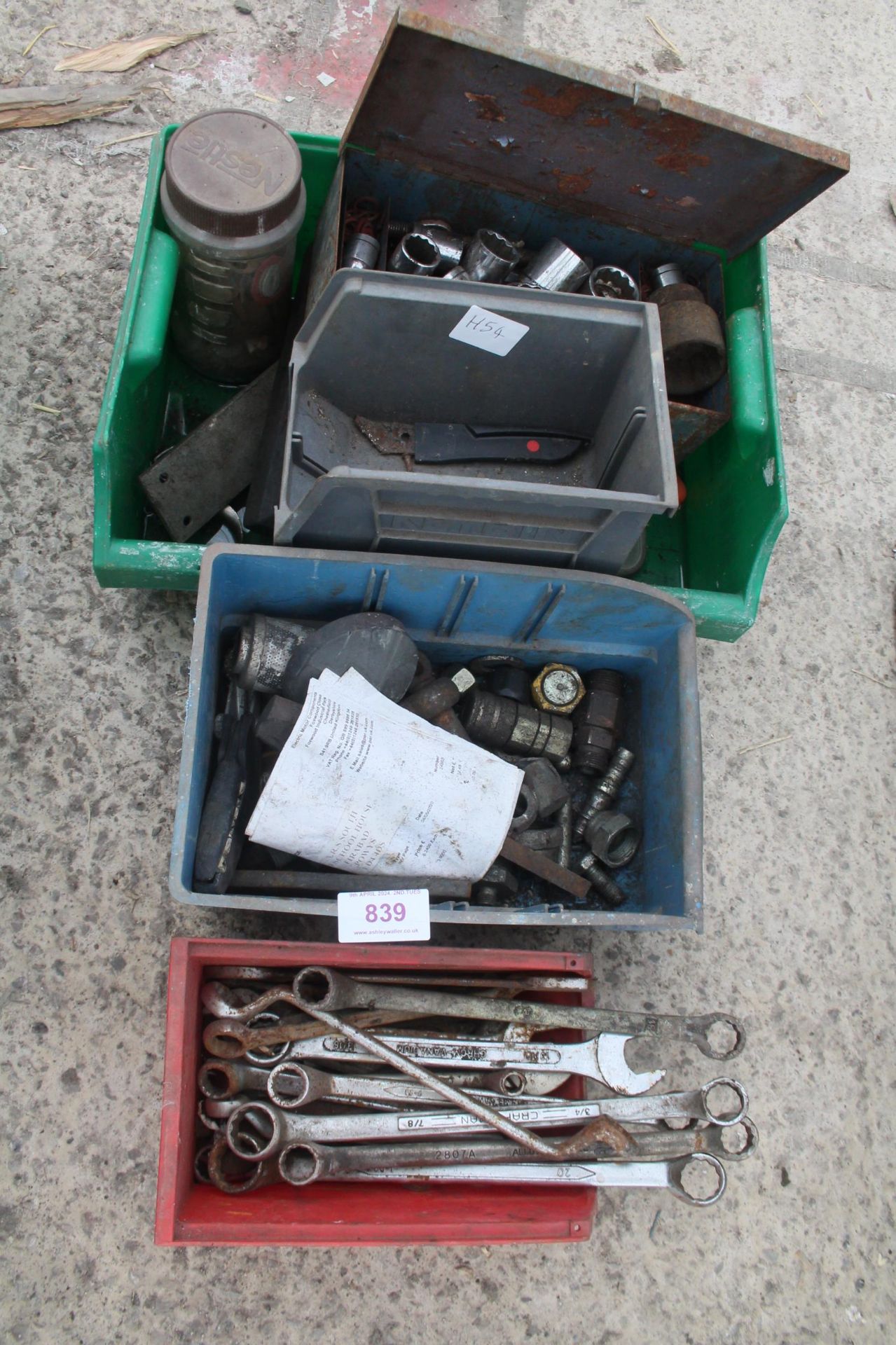 BOXES OF SPANNERS ETC + VAT