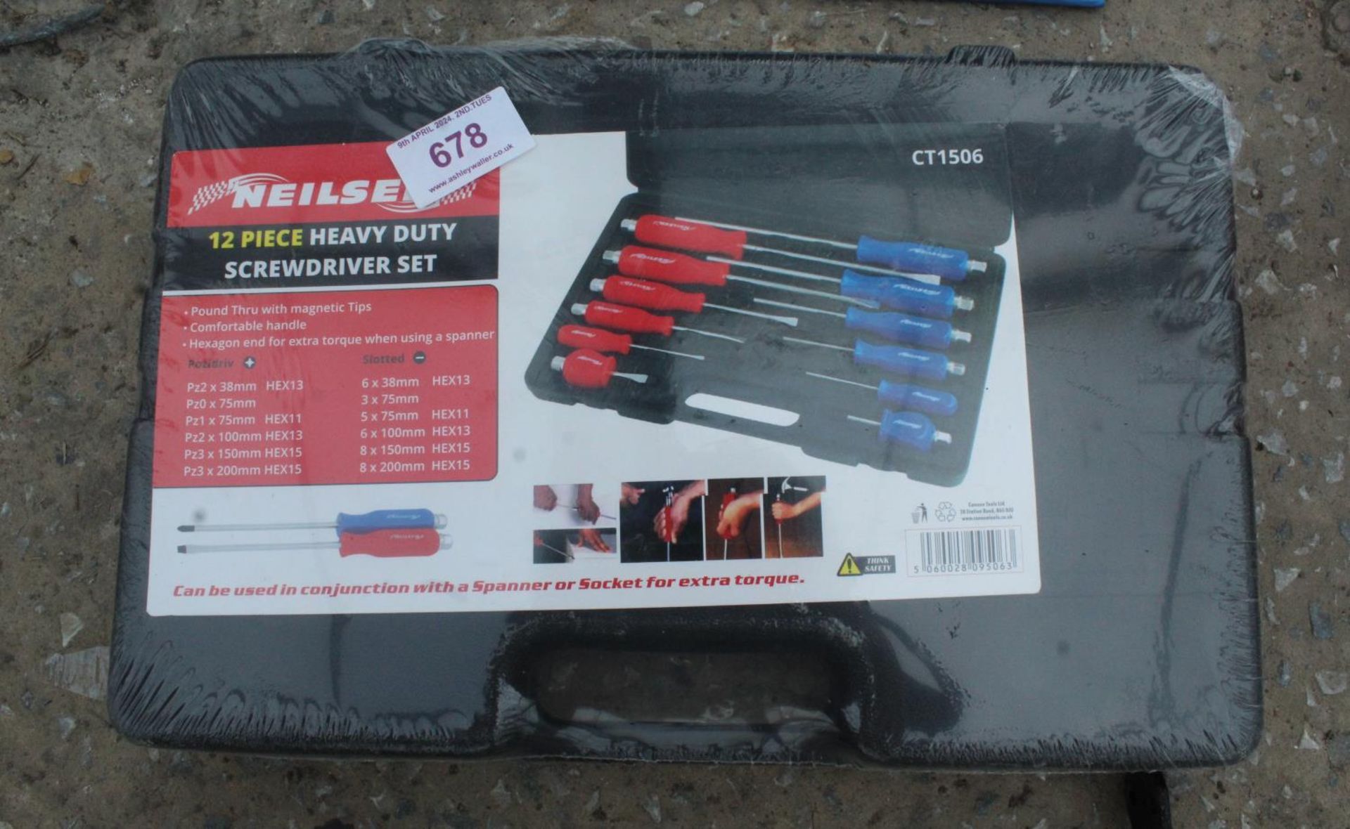 NEILSON 12 PIECE HEAVY DUTY SCREWDRIVER SET + VAT