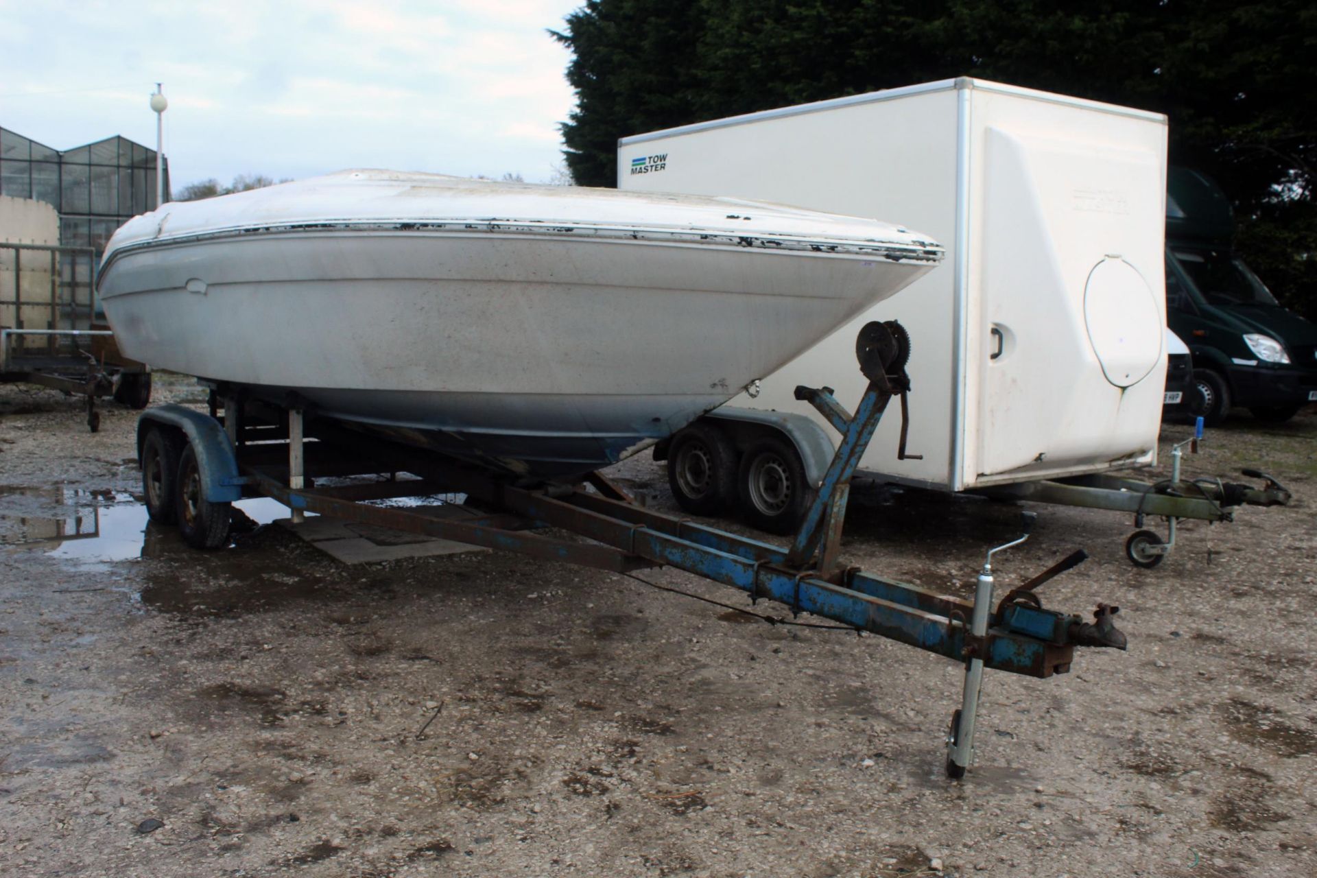 1991 SEARAY 220 WITH MERCRUISER V8/5.7 BRAVO DRIVE WITH SPEED BOAT/TRAILER NO VAT