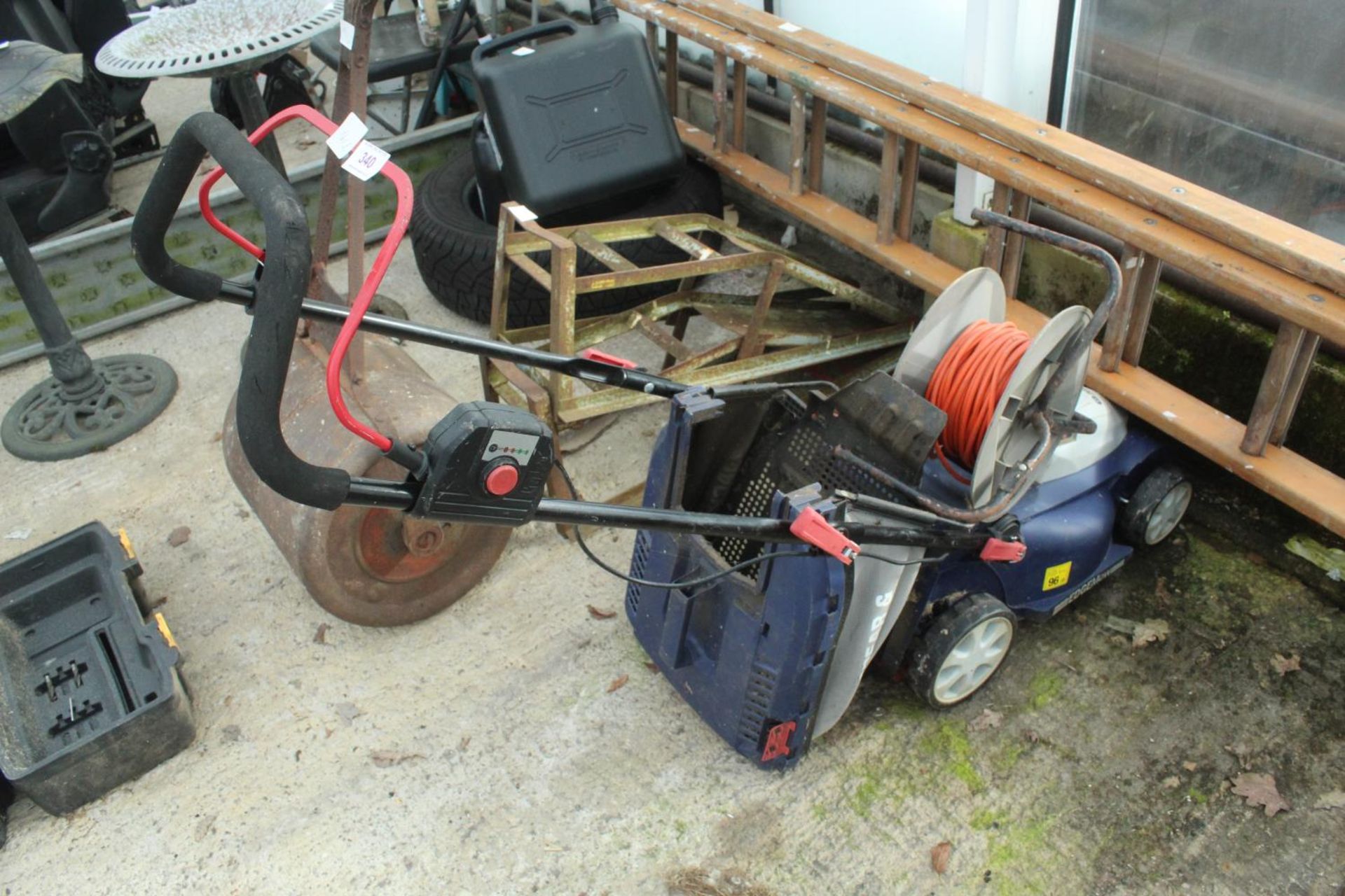 SPEAR AND JACKSON LAWN MOWER AND LEAD NO VAT