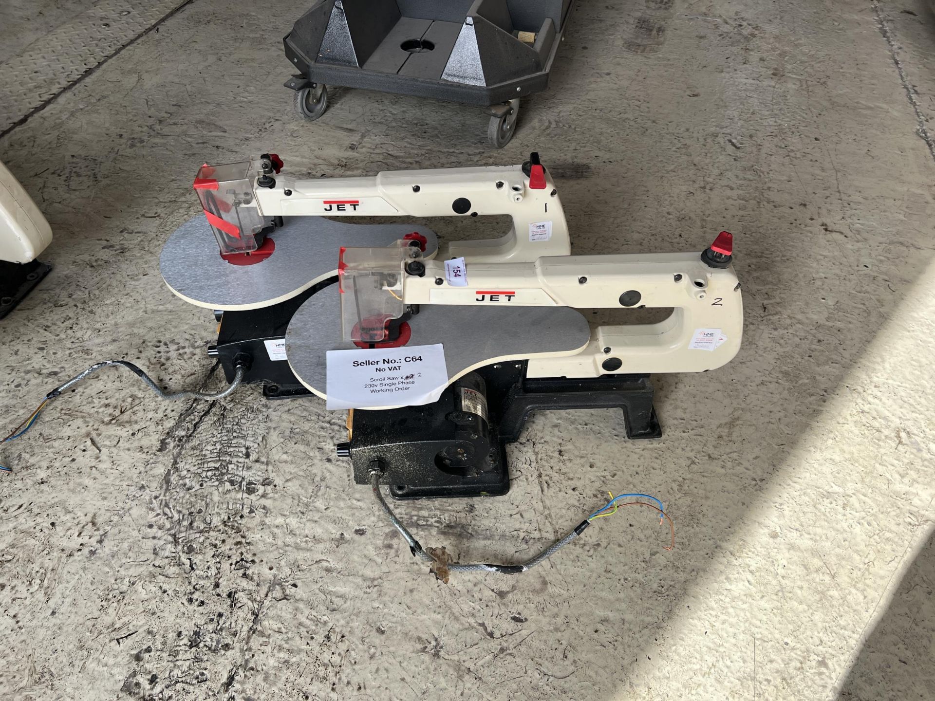 2 JET SCOLL SAWS 230V SINGLE PHASE IN WORKING ORDER NO VAT