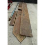 9 LENGTHS OF MAHOGANY WOOD LARGEST PIECE 4330 X 510 X 40 MM NO VAT