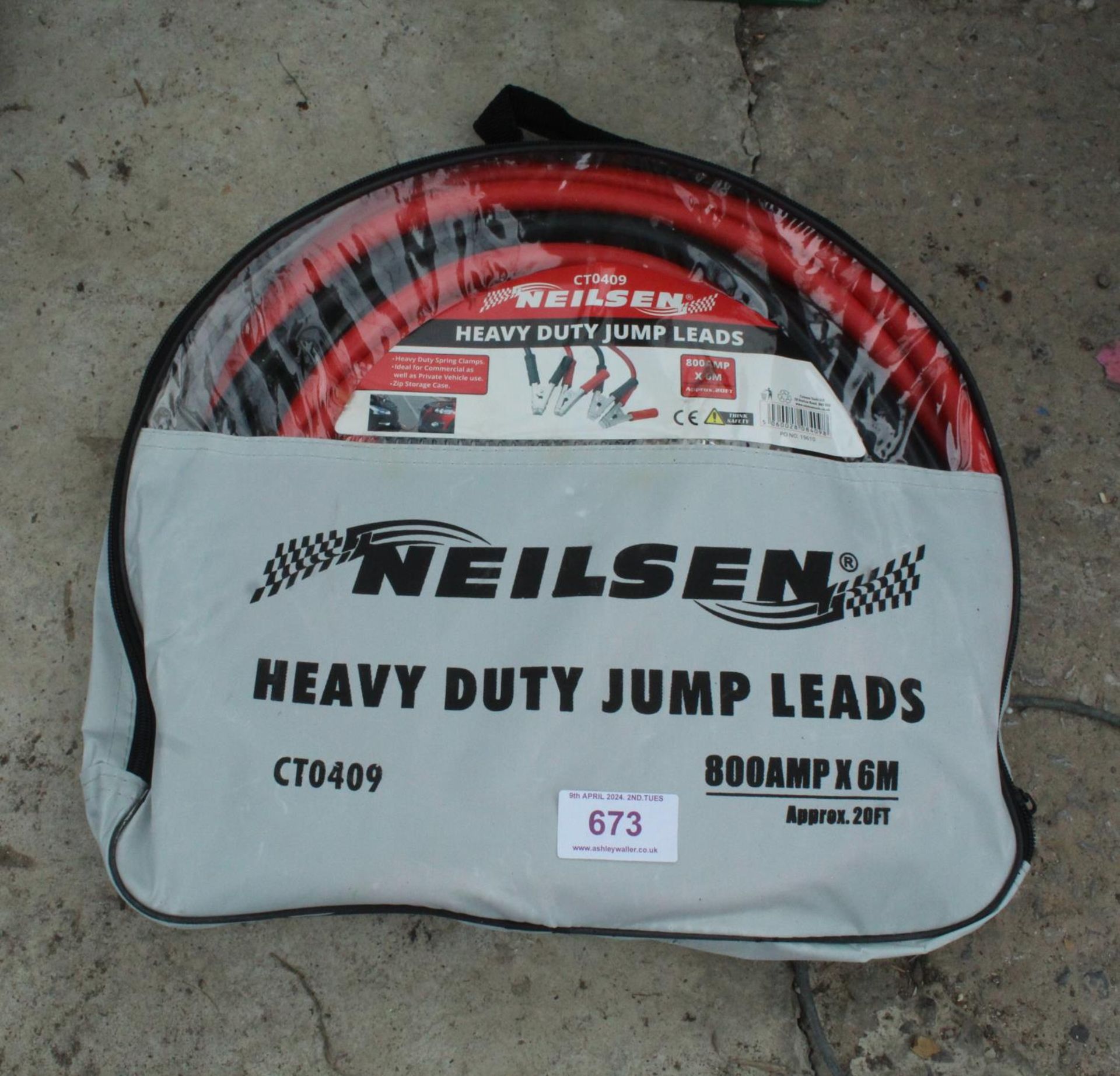 NEILSON 6M HEAVY DUTY JUMP LEADS + VAT