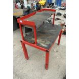 RED METAL WORK BENCH + VAT