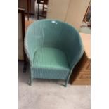 A LUSTY LLOYD LOOM BEDROOM CHAIR