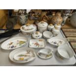 FOURTEEN LARGE ITEMS OF ROYAL WORCESTER EVESHAM TO INCLUDE LIDDED SERVING DISHES, BREAD BIN,