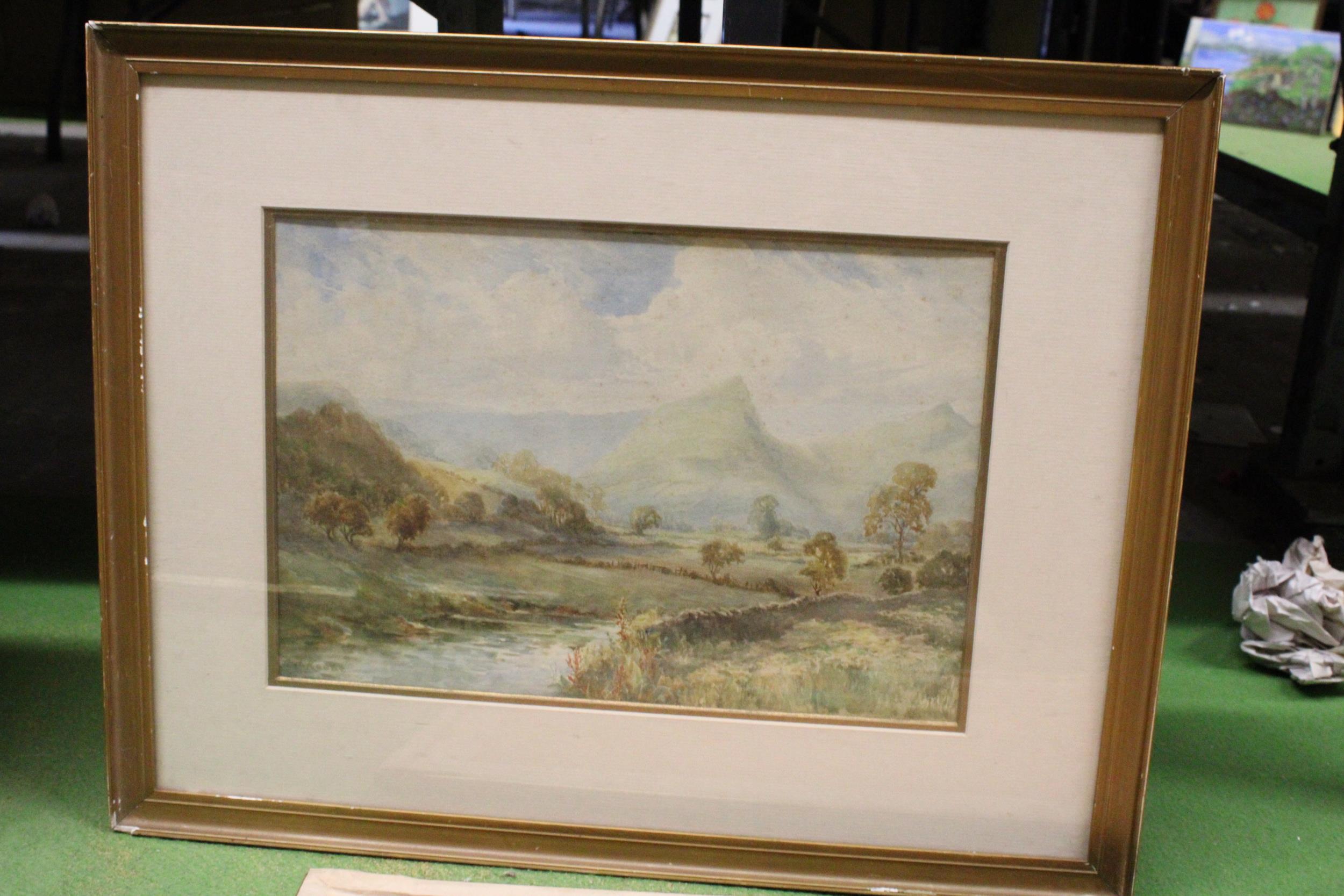 THREE FRAMED WATER COLOURS OF COUNTRY SCENES ONE SIGNED A.J.KEENE, TWO SIGNED CHESWICK BOYDELL - Image 4 of 6