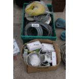 AN ASSORTMENT OF ELECTRIC CABLE AND PLUG SOCKET BOXES