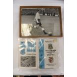 A FRAMED PHOTOGRAPH OF "JIMMY GREAVES" IN THE EARLY 1960S PLUS TWO 1960S TOTTENHAM HOTSPUR