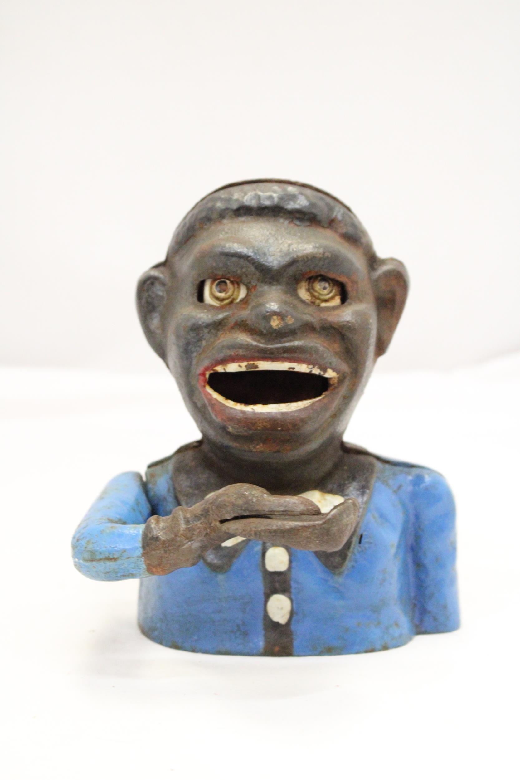 A VINTAGE CAST IRON AFRICAN AMERICAN MECHANICAL BANK - Image 2 of 6