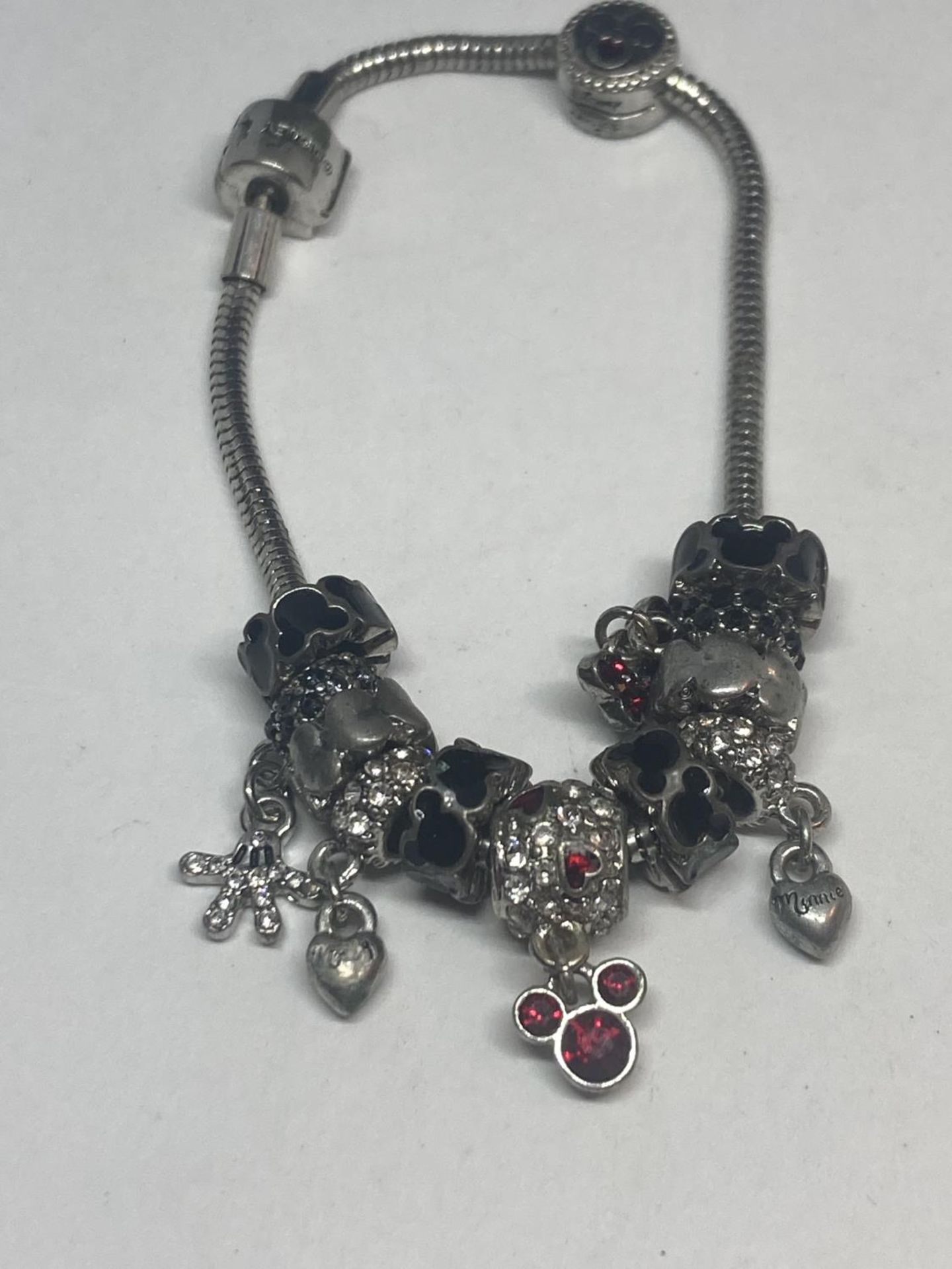 THREE SILVER CHARM BRACELETS TO INCLUDE A DISNEY EXAMPLE - Image 4 of 12