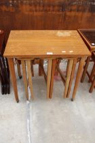 A NEST OF FOUR POUL HUNDEVAD DESIGN TABLES, THREE BEING DROP LEAF, 15" DIAMETER