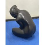 A SIGNED LALIQUE FRANCE FIGURE OF A NUDE HEIGHT APPROXIMATELY 12CM TALL