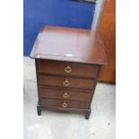 A STAG MINSTREL CHEST OF FOUR DRAWERS, 21" WIDE