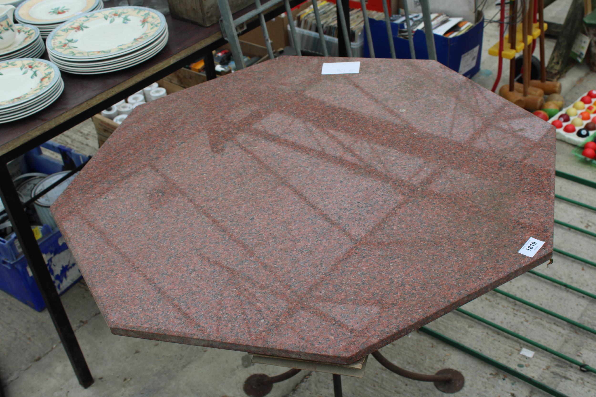 A GRANITE TOP METAL FRAMED BISTRO TABLE - Image 2 of 3