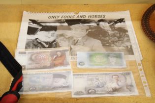 TEN £1 NOTES, ONE £5 NOTE, ONE £10 NOTE AND ONE £20 NOTE FOR THE BANK OF PECKHAM (ONLY FOOLS AND