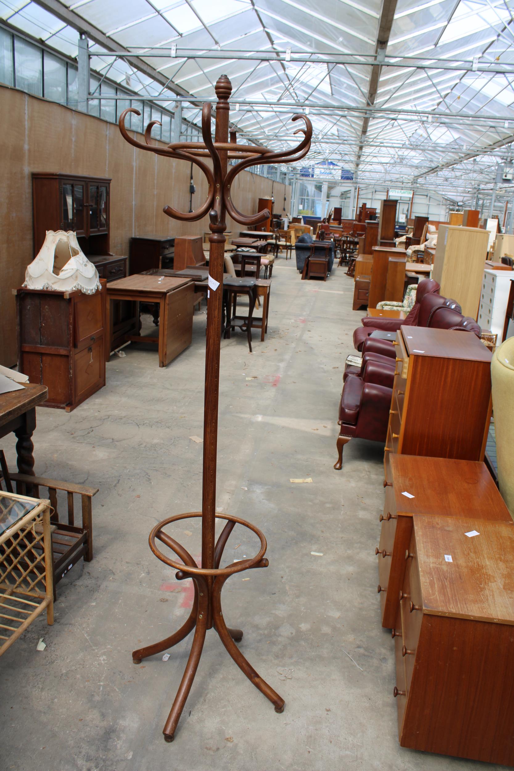 A BENTWOOD HALL COAT/HAT STAND