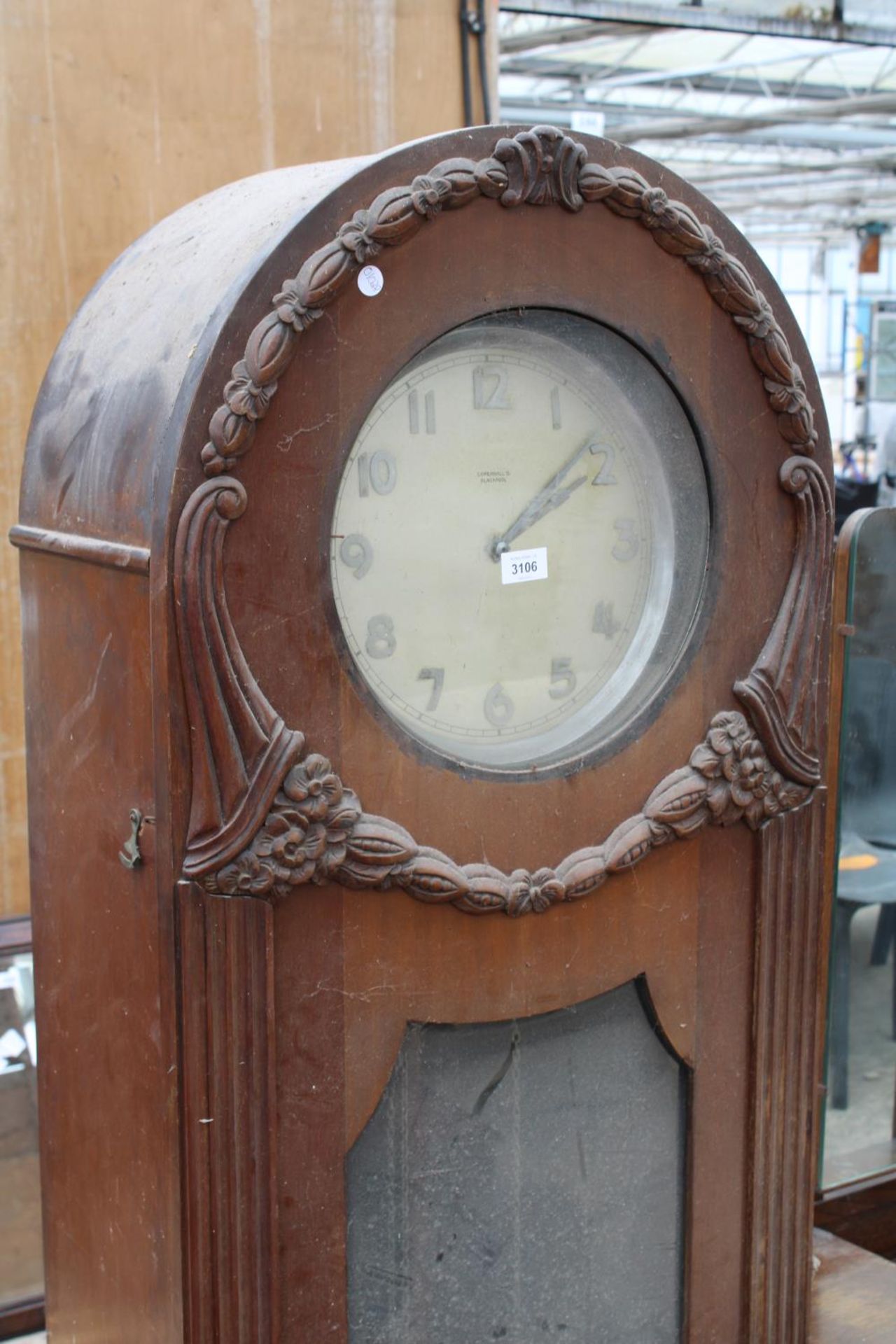 AN EARLY 20TH CENTURY THREE WEIGHT GOMERSALLS OF BLACKPOOL HALL CLOCK A/F - Image 2 of 7