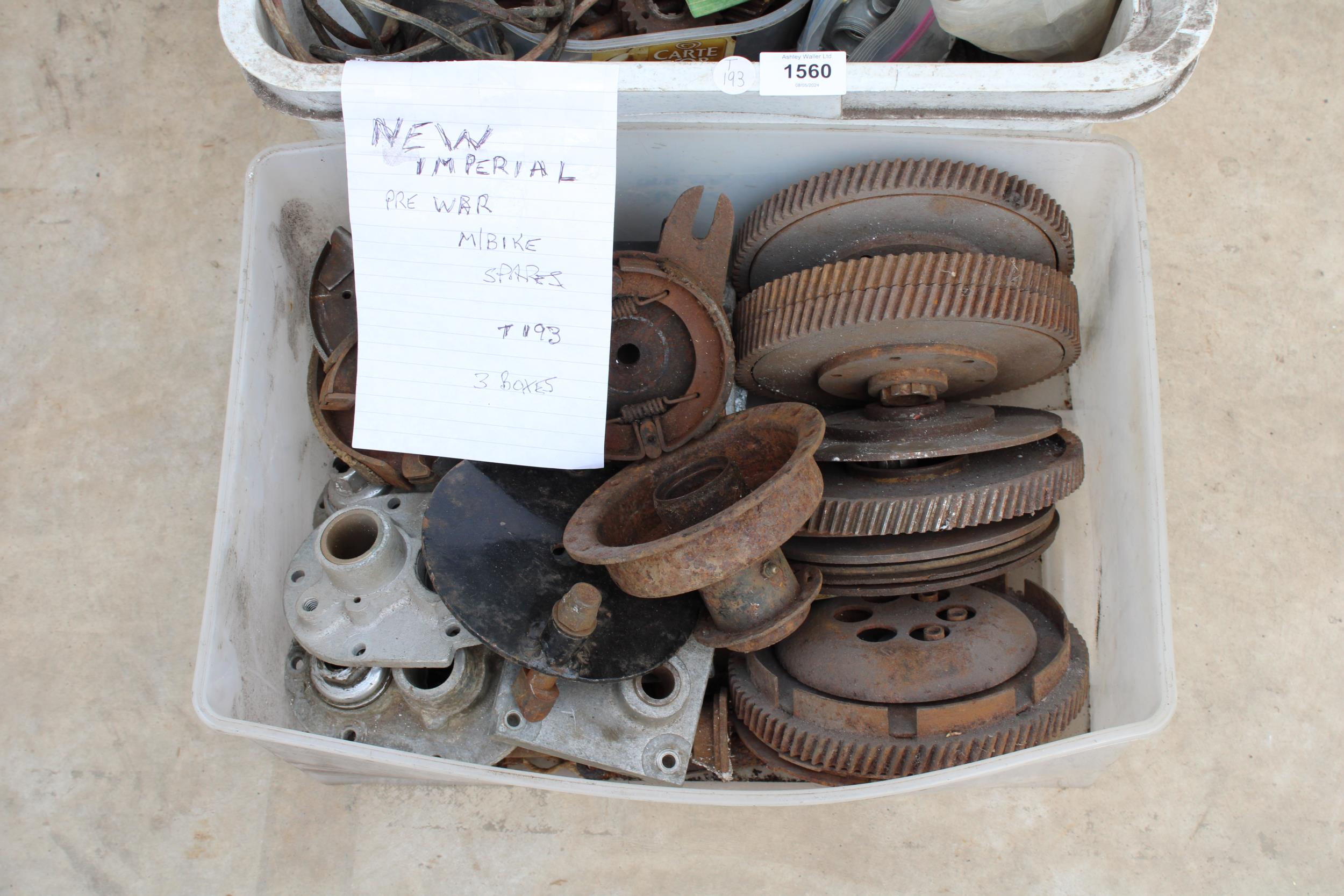 THREE BOXES OF NEW IMPERIAL PRE WAR MOTOR BIKE SPARES - Image 2 of 4