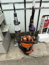 THREE VARIOUS VACUUM CLEANERS TO INCLUDE TWO DYSONS