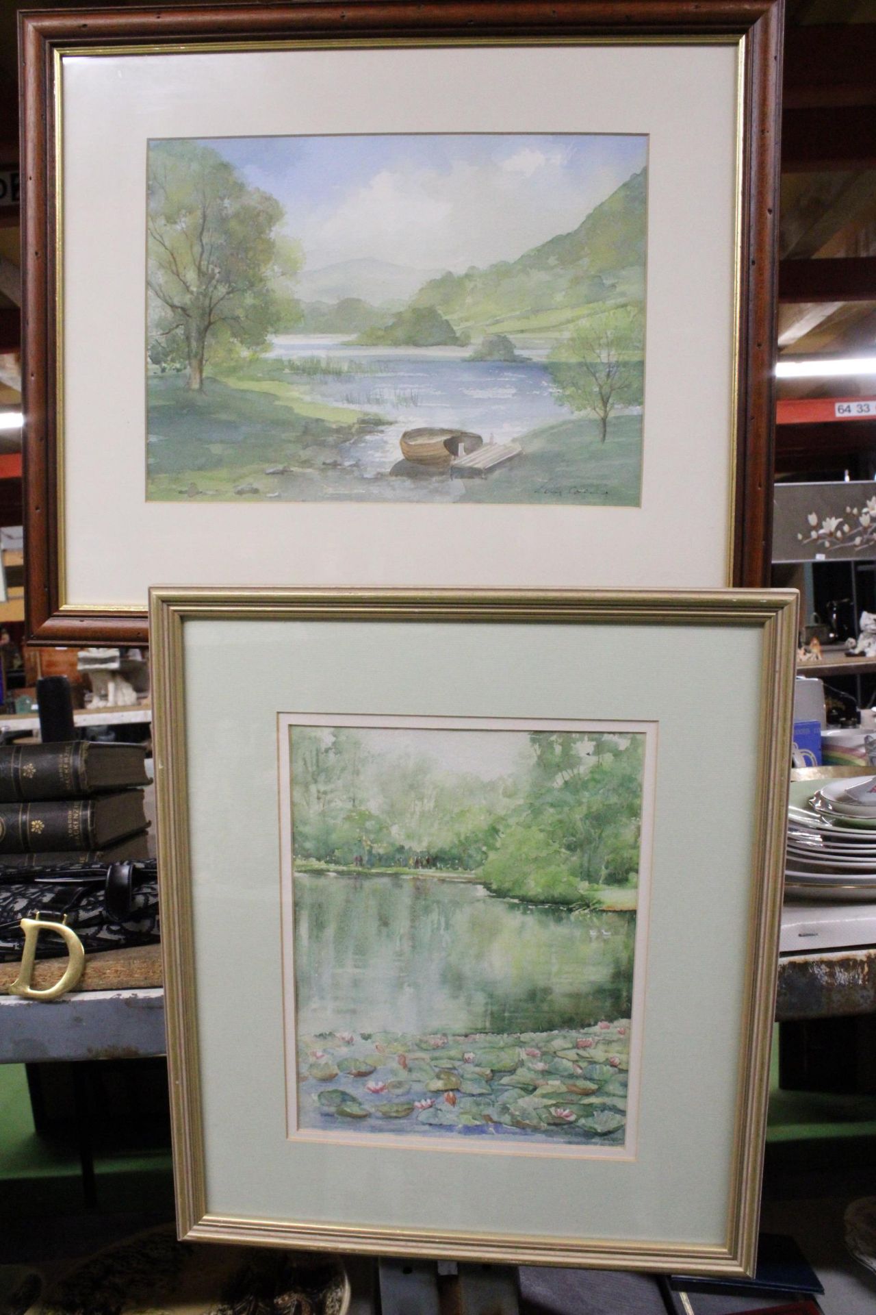 TWO FRAMED SCENIC WATERCOLOURS WITH ARTISTS SIGNATURES