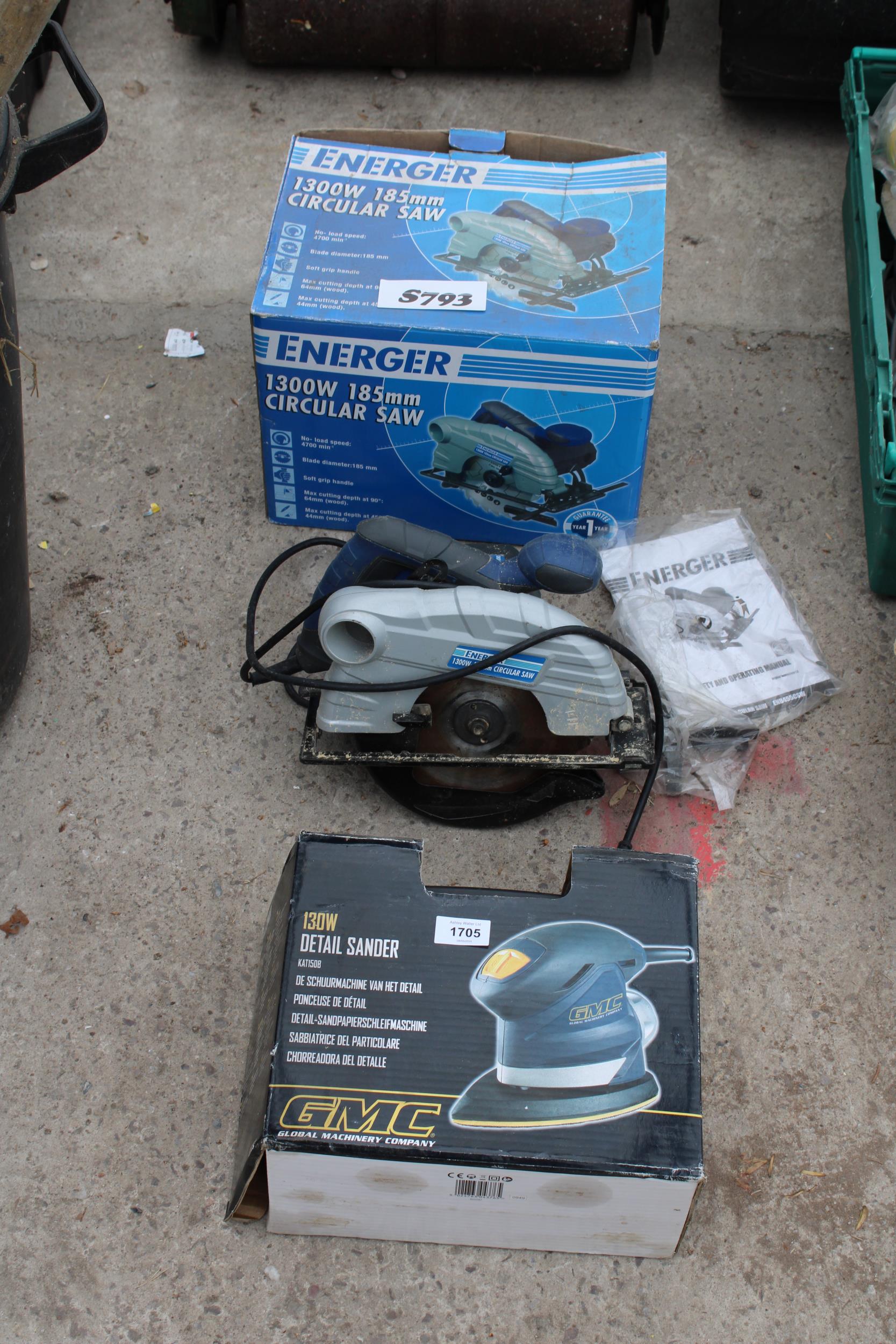 AN ENERGER CIRCULAR SAW AND A DIGITAL SANDER