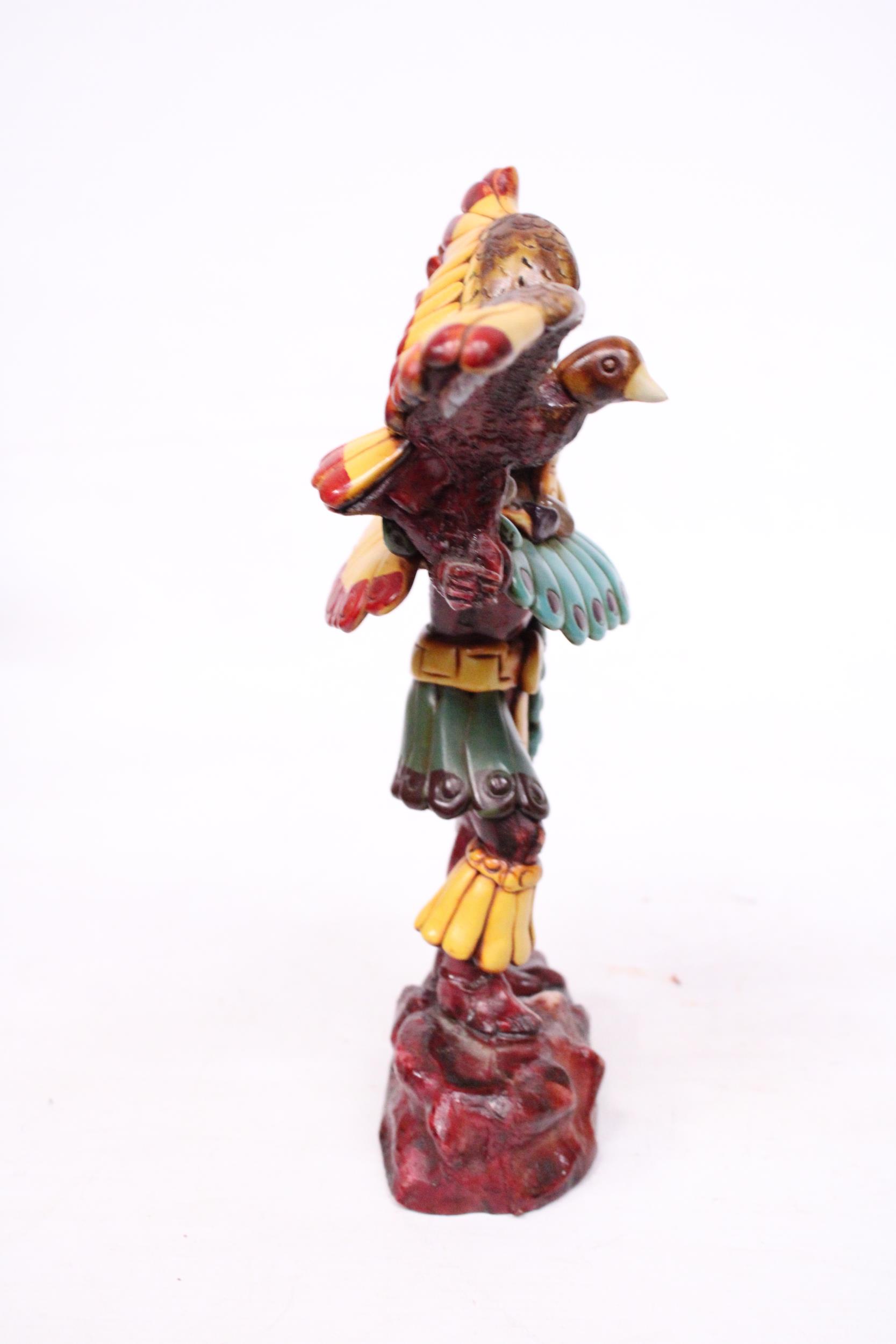 AN AZTEC FIGURE WITH SEMI-PRECIOUS STONES - Image 2 of 6