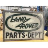 A LAND ROVER PARTS DEPT ILLUMINATED LIGHT BOX SIGN