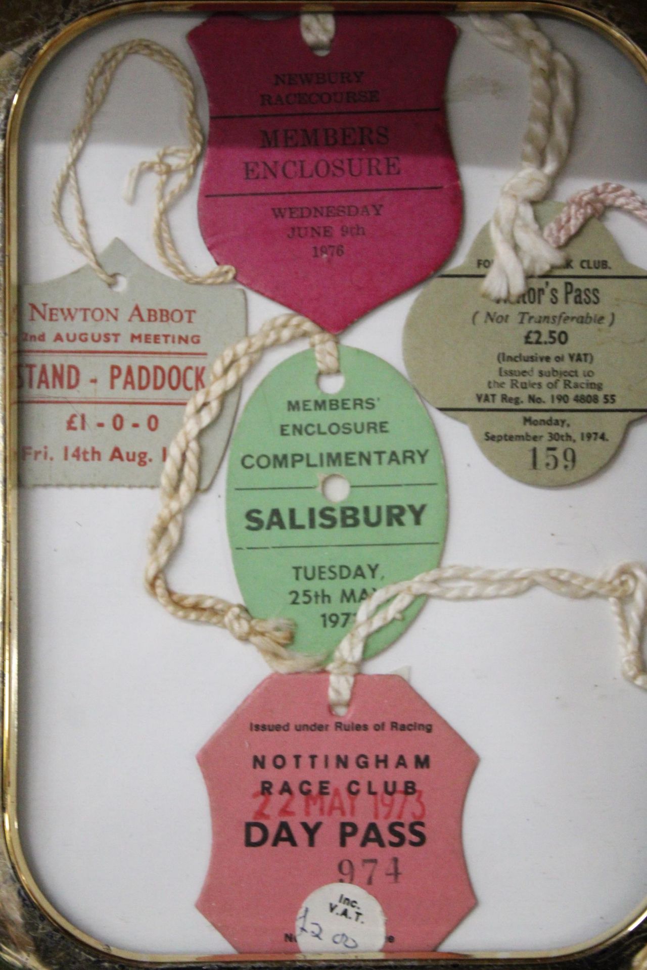 A COLLECTION OF FRAMED RACECOURSE TICKETS - Image 2 of 3