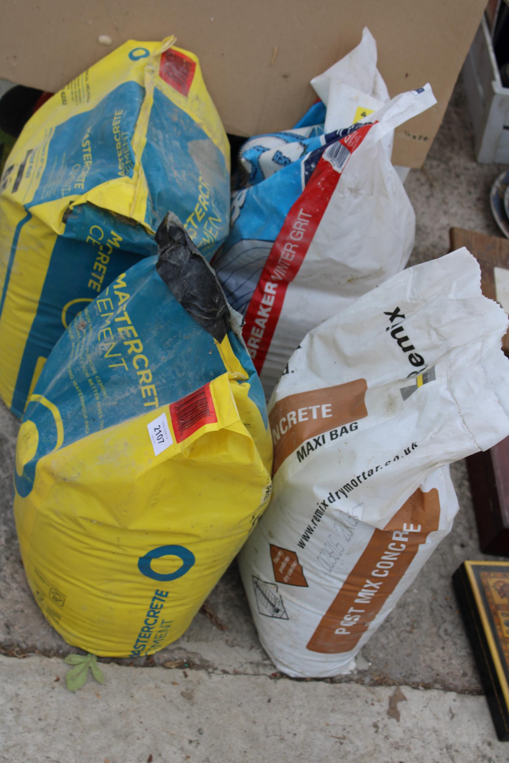 TWO BAGS OF CEMENT, A BAG OF POST CRETE AND A BAG OF SALT - Image 2 of 2