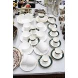 A MIXED LOT OF CUPS AND SAUCERS, JUG AND BOWLS TO INCLUDE ROYAL DOULTON "BILTMORE" AND SPODE WARE