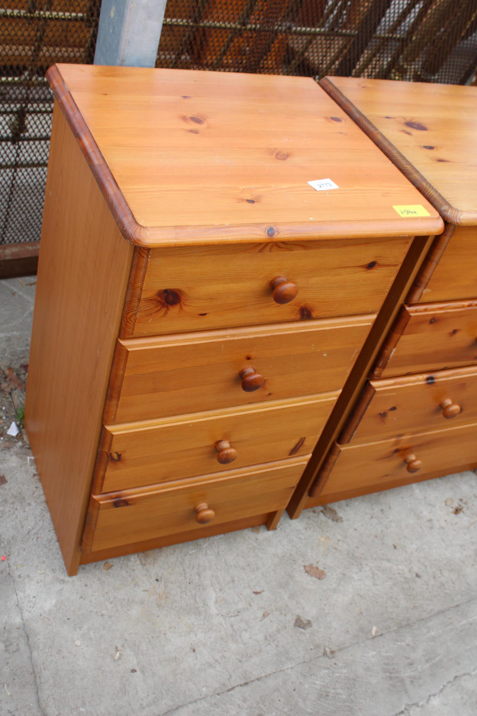 A MODERN PINE CHEST OF FOUR DRAWERS, 17" WIDE