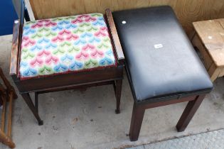 A YAMAHA PIANO STOOL AND EDWARDIAN PIANO STOOL