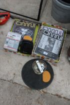 AN ASSORTMENT OF ITEMS TO INCLUDE MAGAZINES AND A LIGHT FITTING ETC
