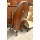 A VICTORIAN WALNUT AND INLAID OVAL LOO TABLE, 46" X 31"