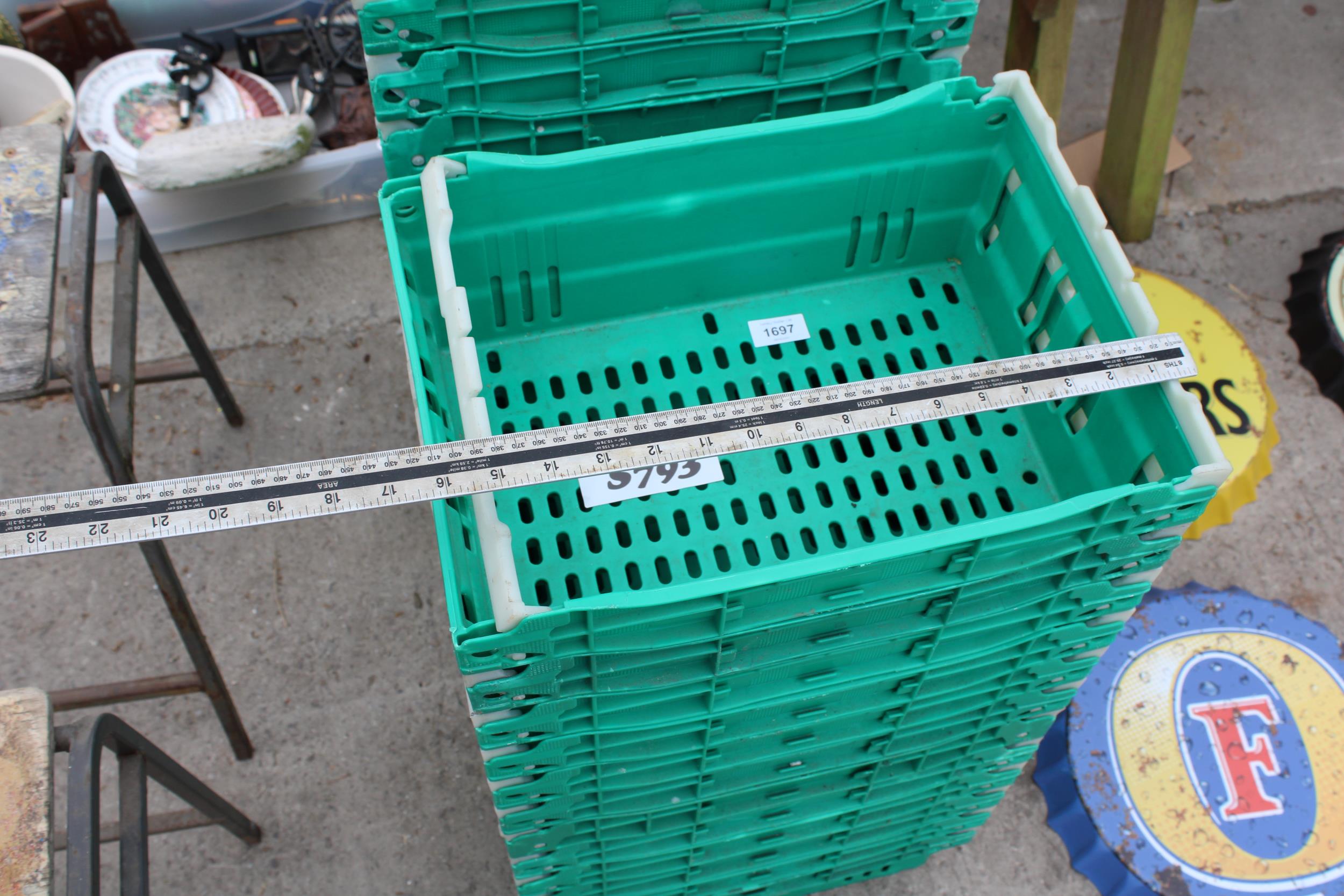 TWENTY FIVE SMALL PLASTIC STACKING CRATES - Image 2 of 2