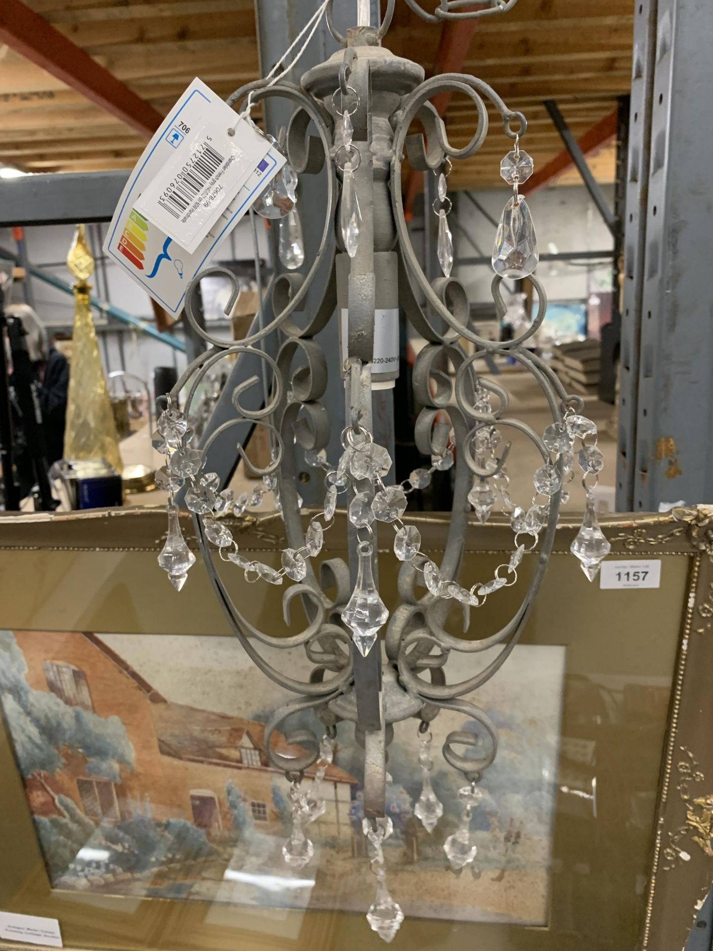 A NEW AND BOXED PAIR OF HANDMADE GREY FRENCH CHANDELIERS - Image 2 of 5