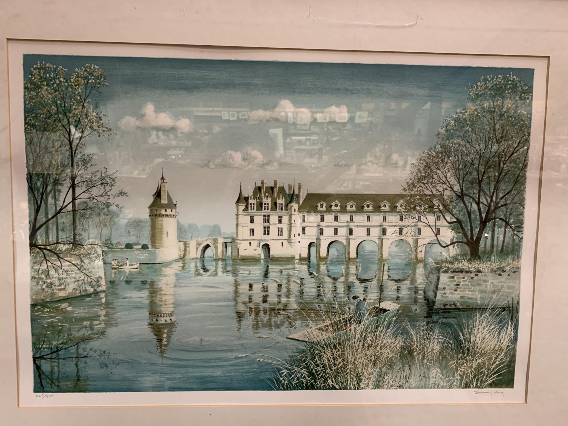 A LARGE JEREMY LONG LIMITED EDITION 225/250 "CHATEAU ON THE LAKE" 34 x 27" - Image 2 of 4