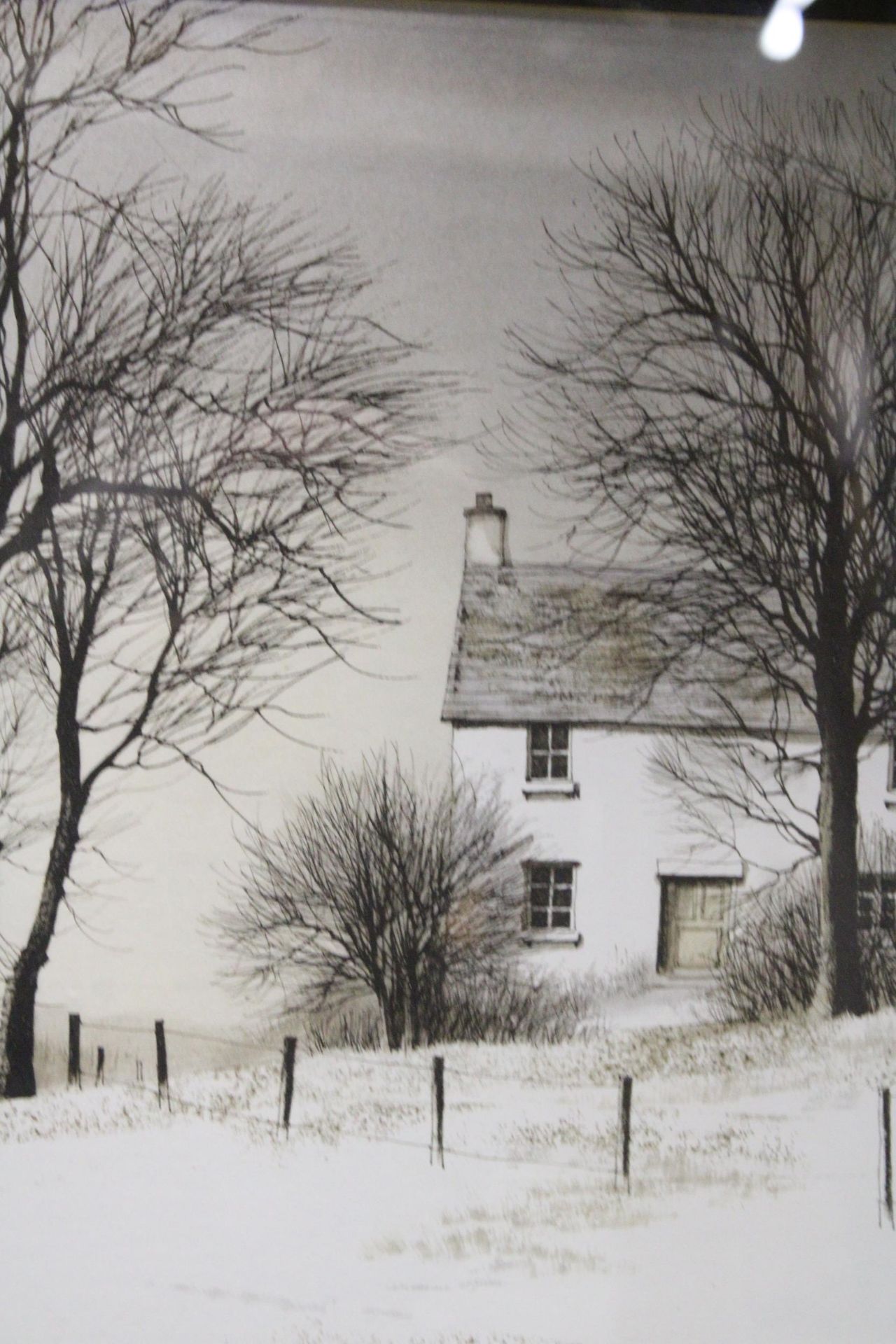 TWO FRAMED PRINTS TO INCLUDE KATHLEEN CADDICKWINTER SNOWY COTTAGE PLUS A FURTHER AUTUMN FIELD SCENE - Image 3 of 6