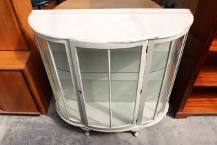 A MID 20TH CENTURY PAINTED DISPLAY CABINET, 41" WIDE